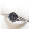 Image 3 : 14K White Gold Black Diamond Treated (1.7ct) Diamond(0.14ct) Ring (~Size 6.75) (~weight 3.66g), Made