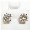 Image 1 : 14K White Gold Diamond (2Ct,I2-I3,G-H) Earrings (~weight 1.22g), Made in Canada, Appraised Retail $7
