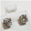 Image 2 : 14K White Gold Diamond (2Ct,I2-I3,G-H) Earrings (~weight 1.22g), Made in Canada, Appraised Retail $7