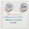 Image 5 : 14K White Gold Diamond (1.23Ct,I1-I3,G-I) Earrings (~weight 1.66g), Made in Canada, Appraised Retail