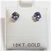 Image 1 : 10K Yellow Gold 2 Tanzanite(0.54ct) Fresh Water Pearl 2 In 1 Earrings, Made in Canada, Suggested Ret