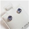Image 2 : 10K Yellow Gold 2 Tanzanite(0.54ct) Fresh Water Pearl 2 In 1 Earrings, Made in Canada, Suggested Ret