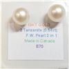 Image 3 : 10K Yellow Gold 2 Tanzanite(0.54ct) Fresh Water Pearl 2 In 1 Earrings, Made in Canada, Suggested Ret