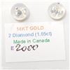 Image 5 : 14K White Gold Diamond(1.05Ct,Si2-I1,I-K) Earrings (~weight 0.82g), Made in Canada, Appraised Retail