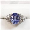 Image 1 : 14K White Gold Tanzanite(1.9ct) Diamond(0.2ct) Ring (~Size 6) (~weight 3.8g), Made in Canada, Apprai