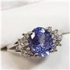 Image 2 : 14K White Gold Tanzanite(1.9ct) Diamond(0.2ct) Ring (~Size 6) (~weight 3.8g), Made in Canada, Apprai