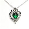 Image 1 : Silver Slmulated Emerald 20" Necklace, Suggested Retail Value $100