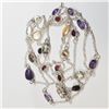 Image 2 : Silver Genuine Gemstone 32" Necklace (~weight 9.33g), Suggested Retail Value $300