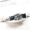 Image 1 : 14K White Gold Diamond (0.5Ct,I3,G)(PRINCESS CUT TREATED DIAMONDS (0.52CT,SI1-SI2,INTENSE BLUE)+0.12