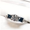 Image 2 : 14K White Gold Diamond (0.5Ct,I3,G)(PRINCESS CUT TREATED DIAMONDS (0.52CT,SI1-SI2,INTENSE BLUE)+0.12