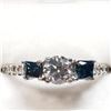 Image 3 : 14K White Gold Diamond (0.5Ct,I3,G)(PRINCESS CUT TREATED DIAMONDS (0.52CT,SI1-SI2,INTENSE BLUE)+0.12