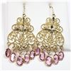 Image 1 : 18K Yellow Gold Natural Pink Sapphire(2.2ct) Earrings (~weight 3.49g), Made in Canada, Appraised Ret