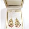 Image 5 : 18K Yellow Gold Natural Pink Sapphire(2.2ct) Earrings (~weight 3.49g), Made in Canada, Appraised Ret