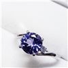 Image 2 : 10K White Gold Tanzanite(1.3ct) Diamond(0.1ct) Ring (~Size 6) (~weight 2.22g), Made in Canada, Sugge