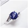 Image 3 : 10K White Gold Tanzanite(1.3ct) Diamond(0.1ct) Ring (~Size 6) (~weight 2.22g), Made in Canada, Sugge