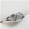 Image 2 : 14K White Gold Diamond (0.60Ct,Si,I-J)+0.05Ct Ring (~Size 6) (~weight 1.6g), Appraised Retail $3900