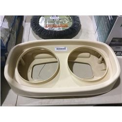 Double dog bowl plastic stand