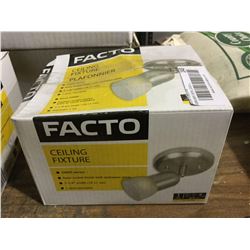 Facto Ceiling Fixture - Satin Nickel Finish
