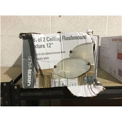 UberHaus Set of 2 12" Ceiling Flushmount Fixtures