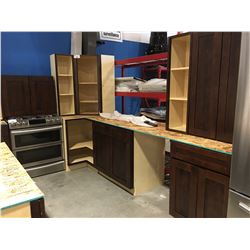 10' X 10' KITCHEN CABINET SET WITH ESPRESSO BEECH HARDWOOD FINISH 40  H UPPER CABINETS/MAPLE