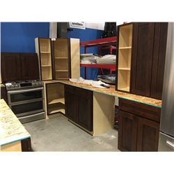 10' X 10' KITCHEN CABINET SET WITH ESPRESSO BEECH HARDWOOD FINISH 40" H UPPER CABINETS/MAPLE