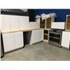 Image 1 : 10' X 10' FLAT WHITE KITCHEN CABINET SET 30" H UPPER CABINETS/BIRCH PLYWOOD CABINETS INCLUDES ALL