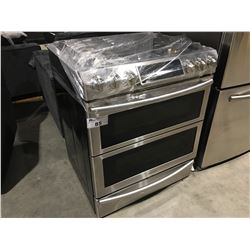 SAMSUNG STAINLESS-STEEL 30" 5 BURNER GAS STOVE WITH DOUBLE OVEN