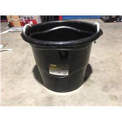 2 X HEAVY DUTY BLACK 65L BUCKETS WITH ROPE HANDLES - E