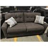 Image 2 : NEW ASHLEY BROWN UPHOLSTERED SOFA/LOVESEAT SET 80" SOFA & 60" LOVE SEAT WITH 4 THROW CUSHIONS