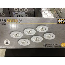 6 X POD LIGHT FIXTURES - WHITE