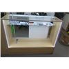 Image 2 : Wood & Glass Display Case with Sliding Back Doors and 3 Shelves