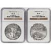 Image 1 : Lot of 2009-2010 $1 American Silver Eagle Coins NGC MS69