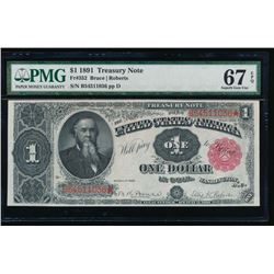 1891 $1 Treasury Note PMG 67EPQ