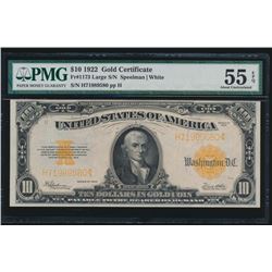 1922 $10 Gold Certificate PMG 55EPQ