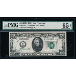 1928 $20 San Francisco Federal Reserve Note PMG 65EPQ