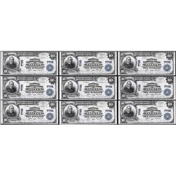 Lot of (9) Consecutive 1902PB $10 Tiffin, Ohio CH# 7795 National Currency Notes