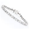 Image 1 : Plated Rhodium Diamond Heart Bracelet