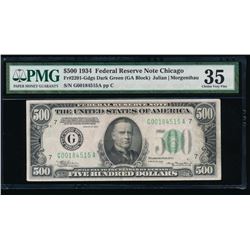 1934 $500 Chicago Federal Reserve Note PMG 35