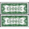 Image 2 : Lot of (2) Consecutive 1928A $1 Funny back Silver Certificate Notes