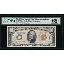 1934A $10 Hawaii Federal Reserve Note PMG65EPQ