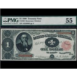 1890 $1 Treasury Note PMG 55