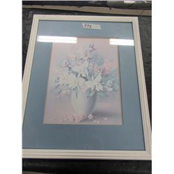 FRAMED FLORAL PICTURE (APPROX. 18 X 22")