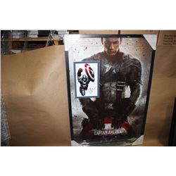Captain America Framed Autographed Poster