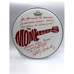 Signed Monkees- White Drumhead w/ Handwritten Lyrics