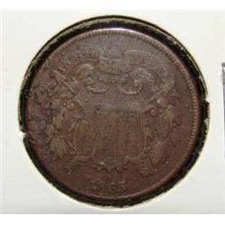 1865 TWO CENT PIECE