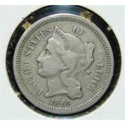 1865 THREE CENT NICKEL