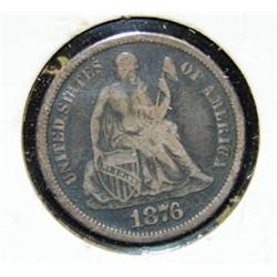 1876-CC SEATED LIBERTY DIME