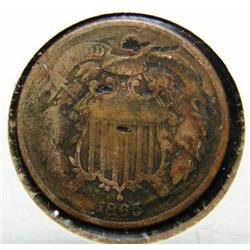 1865 TWO CENT PIECE