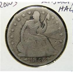 1855-O SEATED LIBERTY HALF DOLLAR