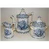 Image 1 : 3 PIECE BLUE & WHITE TRANSFERWARE TEA S